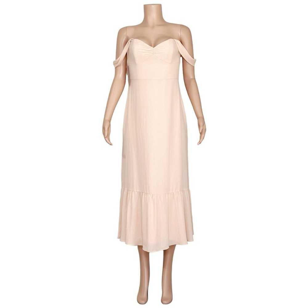 BHLDN Munroe Off-Shoulder Georgette Dress, Blush, 10 (US) - Picture 4 of 10